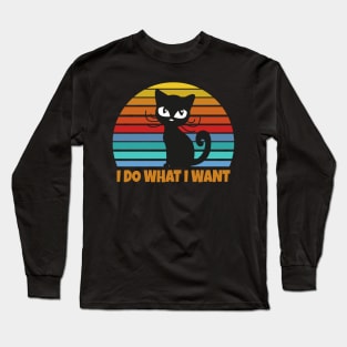 Vintage Black Cat Lover Long Sleeve T-Shirt
